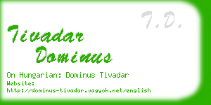 tivadar dominus business card